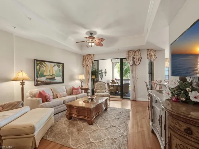 Living room with lake view