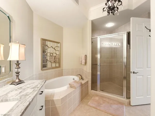 Primary bath with separate shower & tub