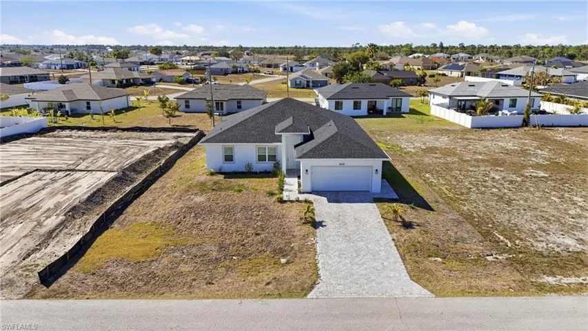 Aerial view of residential area