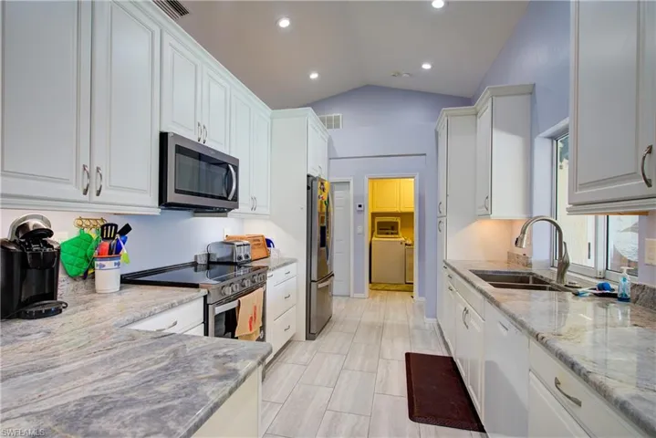 You get a lot of work space the way this kitchen is designed