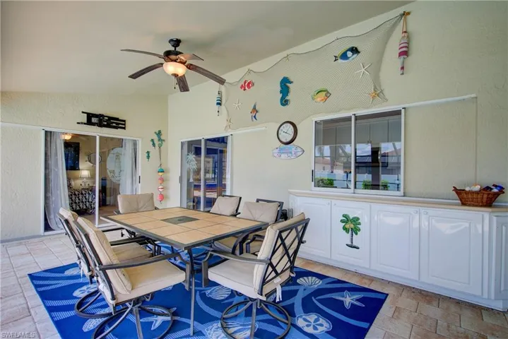 You get 3 glass slider entryways from a guest bedroom, the master bedroom, and the main living area