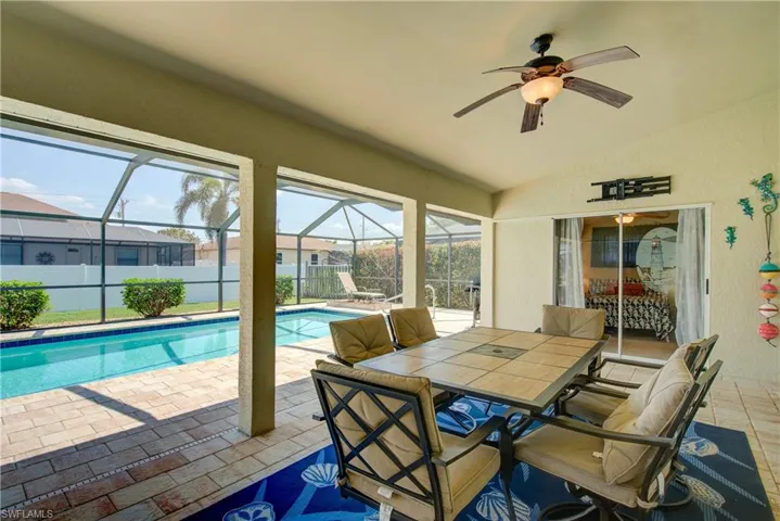 when you want the shade, there is a 21' x 13' area under roof with high ceilings