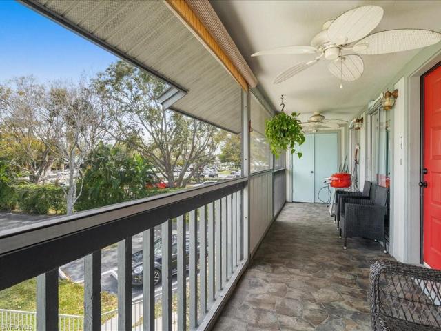 This is the screened in lanai that runs the length of the unit