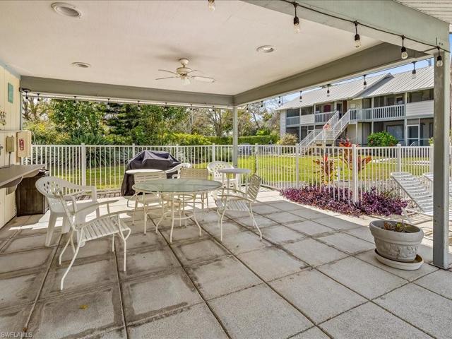 Covered area near pool
