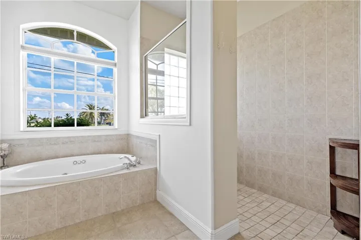 Jacuzzi tub and walk-in shower