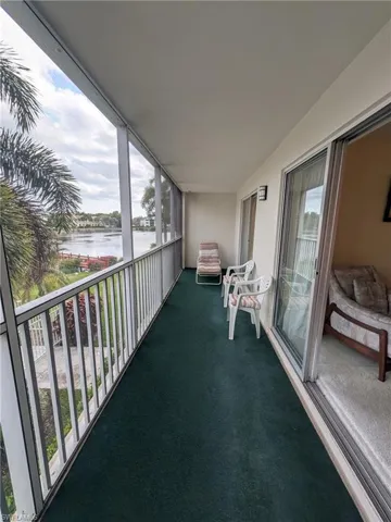 Balcony with a water view