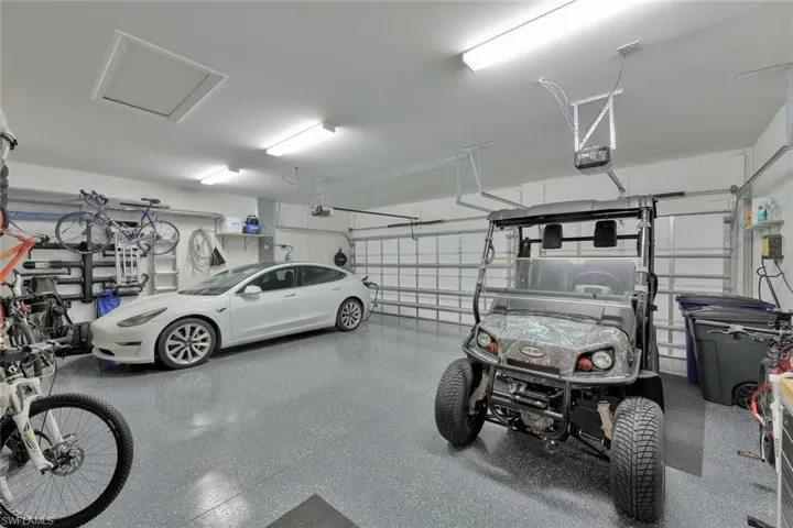 spacious 3 car garage, Golf cart available to purchase