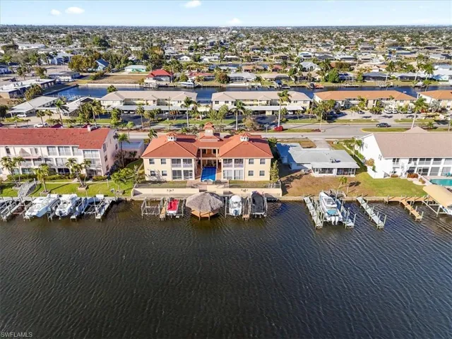 Aerial view of a large body of water