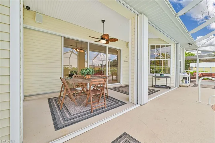 View of patio / terrace featuring ceiling fan