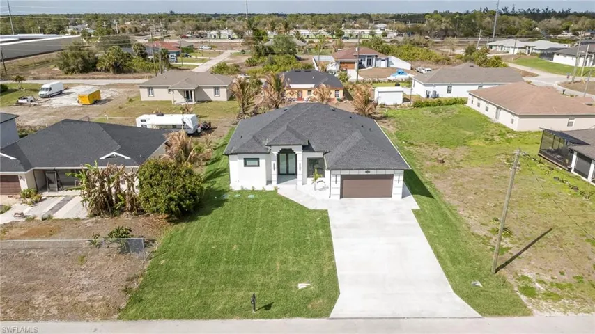 Aerial view of residential area