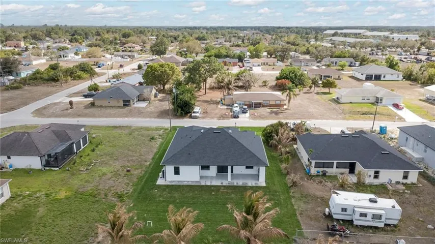 Aerial view of residential area