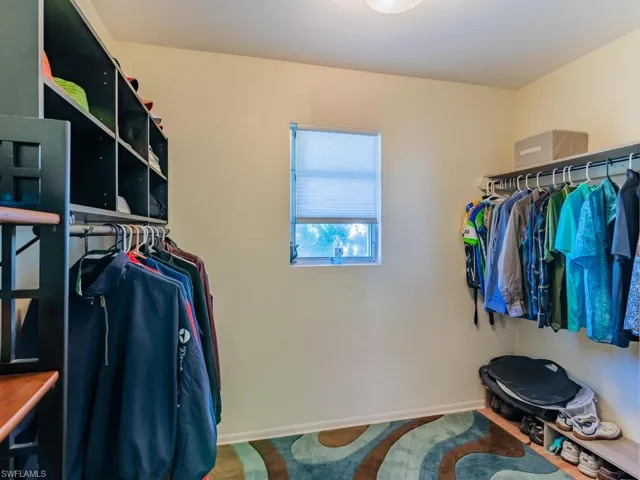 Spacious closet with carpet