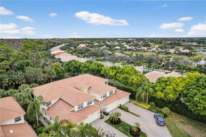 Aerial perspective of suburban area