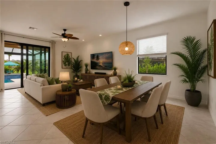 Virtually Staged photo - dining and living