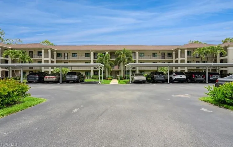 View of covered parking lot