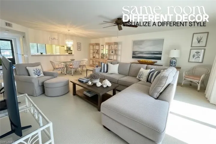 Living room with ceiling fan