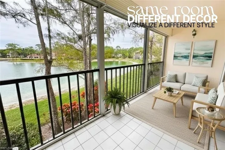 Sunroom / solarium with a water view