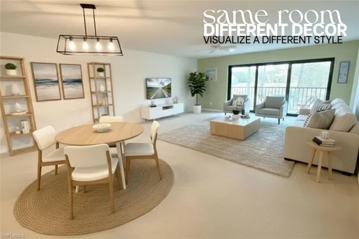 Dining room with carpet