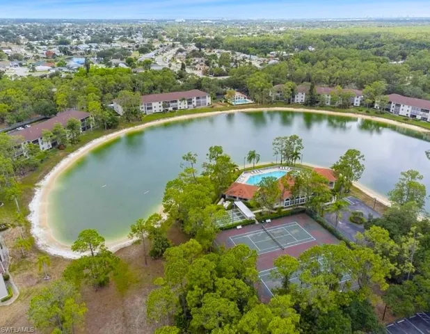 Drone / aerial view of a large body of water
