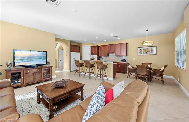 Family room looking towards kitchen