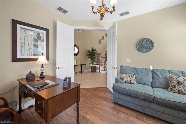 Den/office w/French doors for privacy