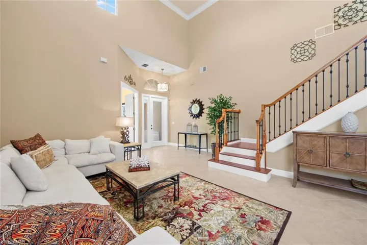 Living area looking towards foyer