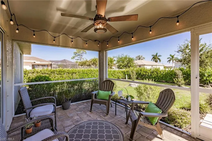 View of terrace with ceiling fan