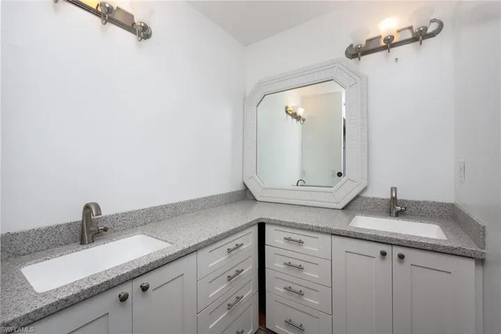 Primary Bathroom featuring vanity and new countertops