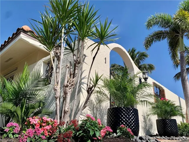 Tranquil, lush landscaping, surrounding  the property