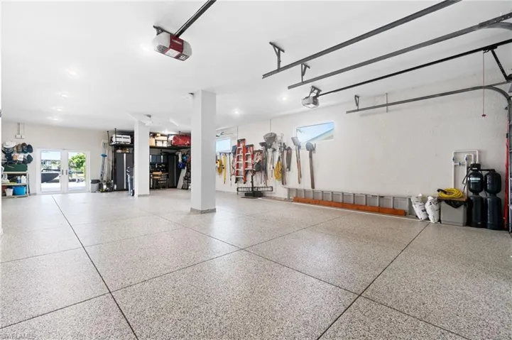 Garage with finished floors
