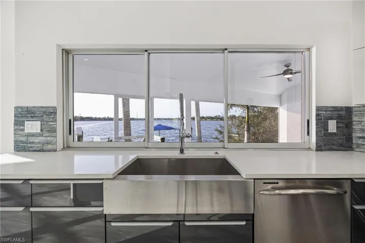 Kitchen featuring decorative backsplash, stainless steel dishwasher, and healthy amount of natural light