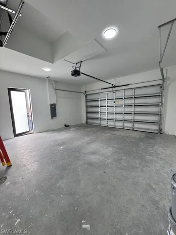 View of the two car garage.