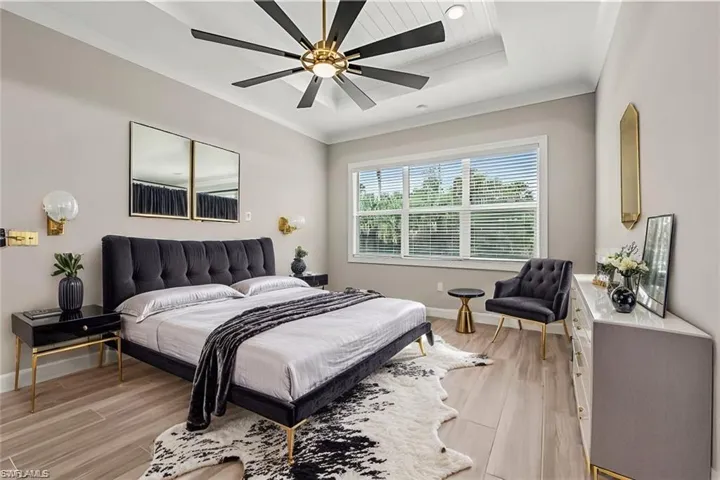 Virtually staged Main Bedroom