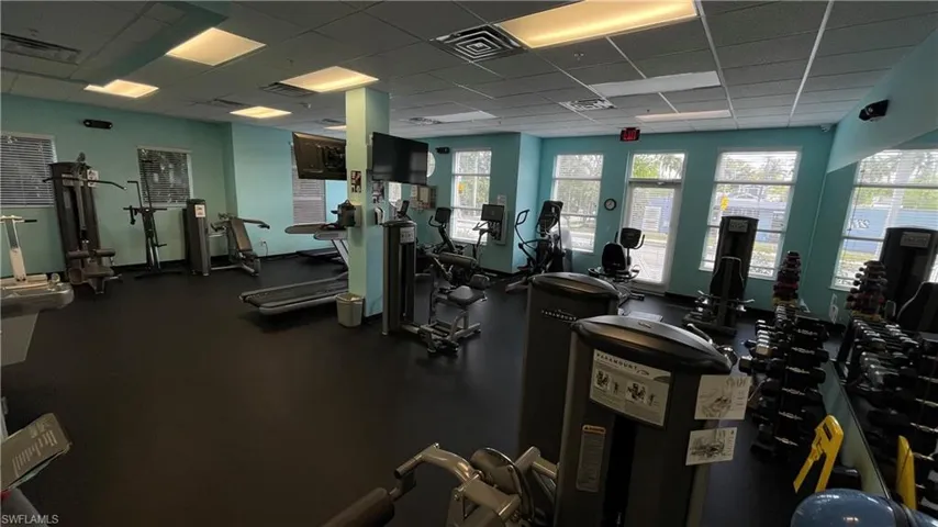 Gym with a drop ceiling