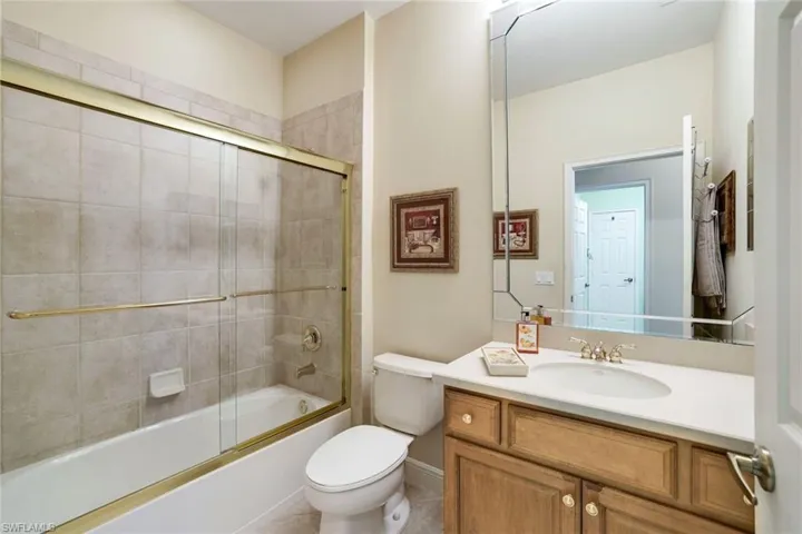 Guest bathroom with sliding glass doors