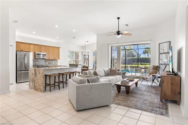 Open and spacious floorplan. Oversized waterfall island.