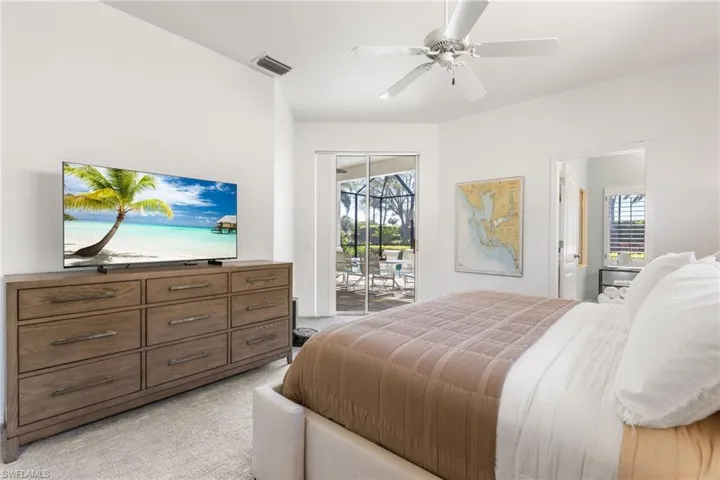 Your primary suite has access to the lanai and pool area.