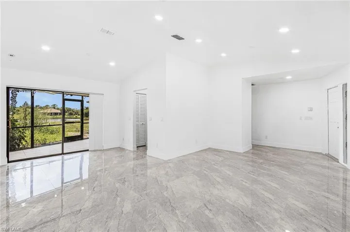 Different angle of living room/dining room.