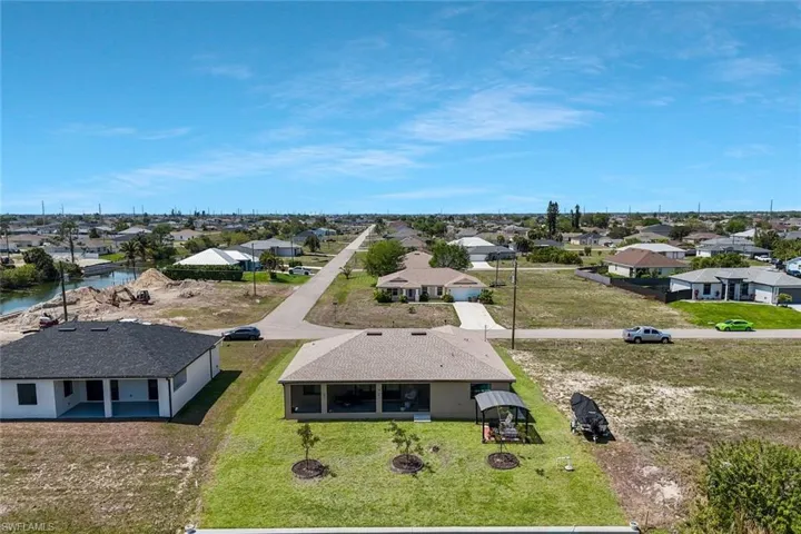Aerial perspective of suburban area