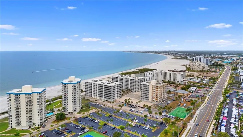 View of urban area with a large body of water