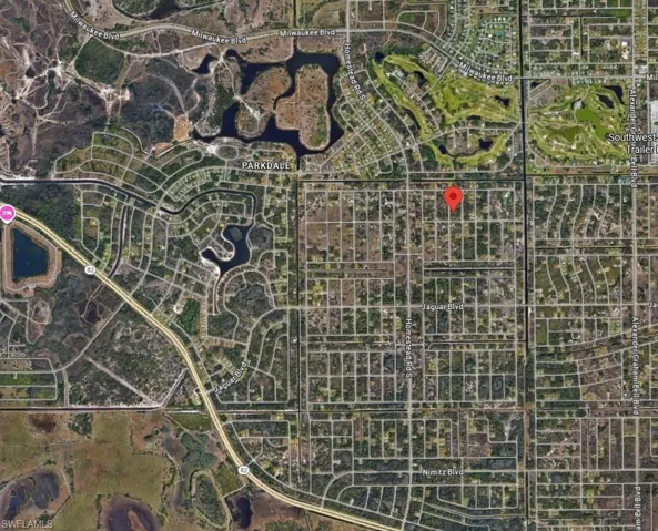 Aerial map of property and surrounding area