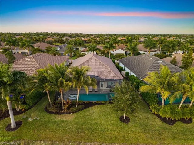 Aerial perspective of suburban area