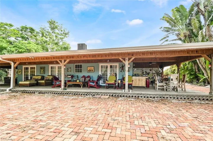 long veranda overlooking terrace