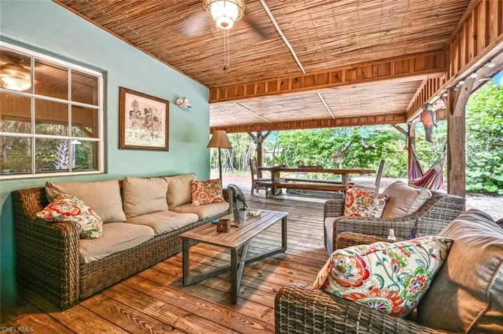 east side of veranda