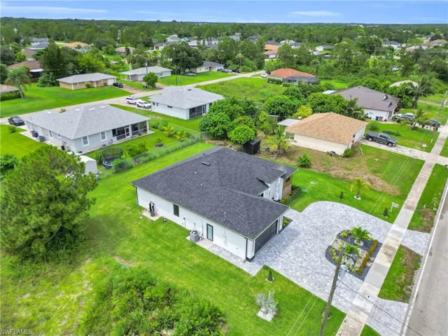 Aerial perspective of suburban area