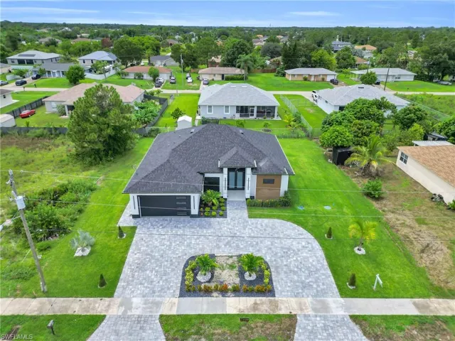 Aerial view of residential area
