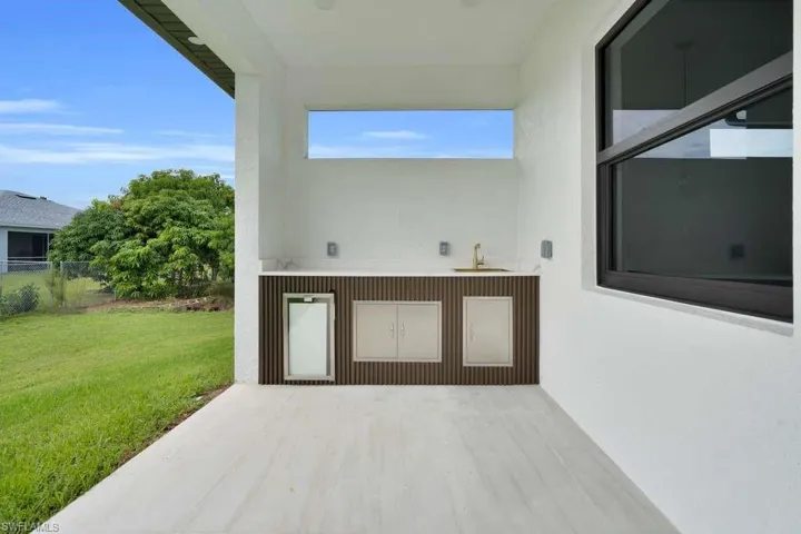 View of patio featuring a sink