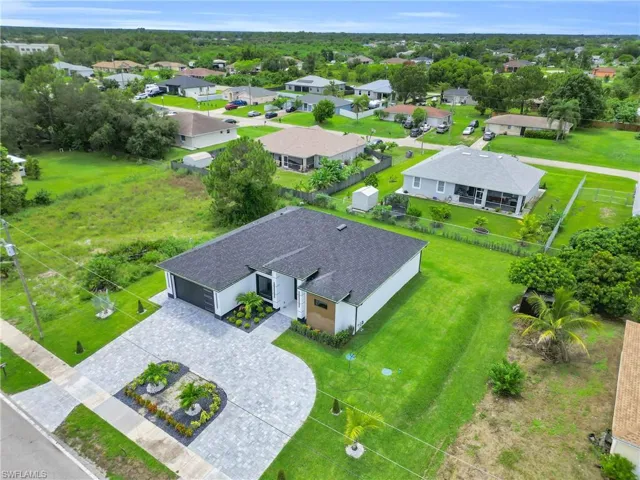 Aerial view of residential area