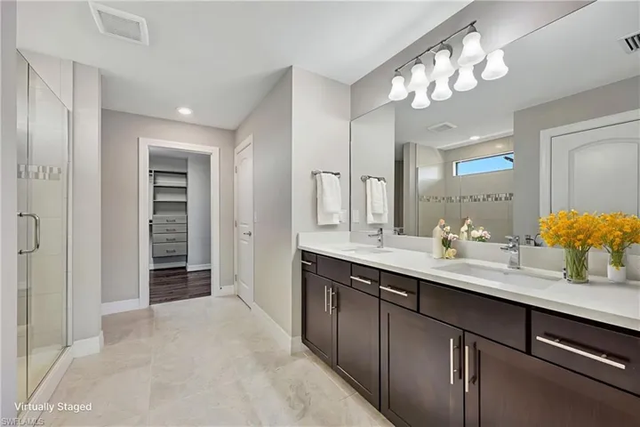 Virtually Staged Primary bathroom