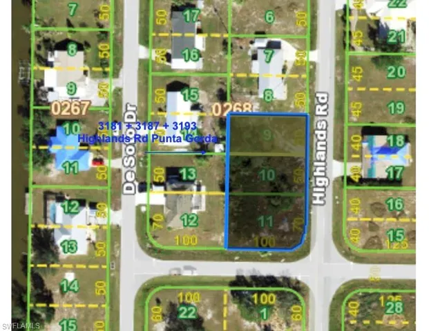 Aerial overview of property's location featuring property parcel outlined
